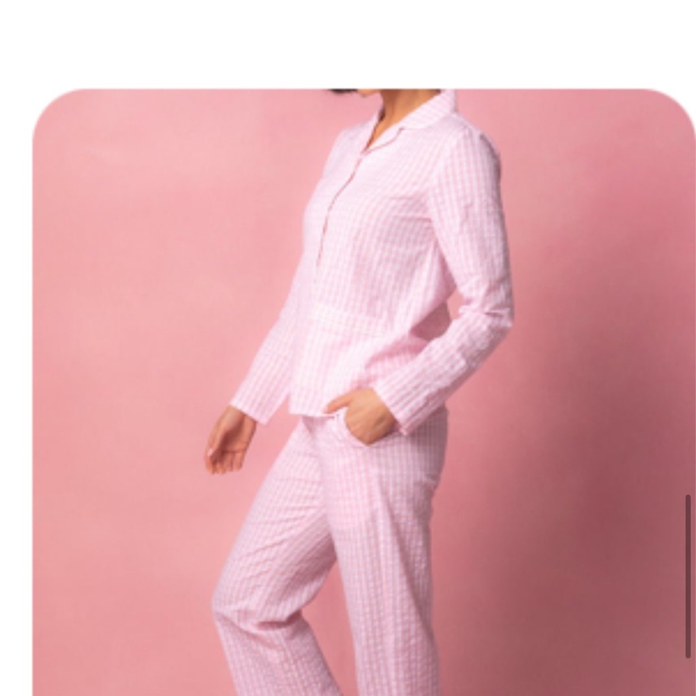 Ivy City Co Pink Gingham Women's Pajama Set